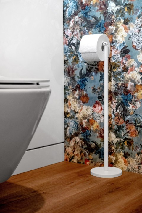 Stojak na papier toaletowy uchwyt do łazienki łazienkowy biały BRUNBESTE BB-1102