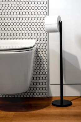 Stojak na papier toaletowy uchwyt do łazienki łazienkowy czarny BRUNBESTE BB-1103