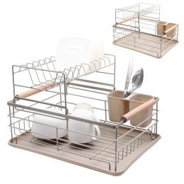 Suszarka do naczyń stojąca dwupoziomowa 43x28.5x32cm metal beżowa BRUNBESTE BB-4027