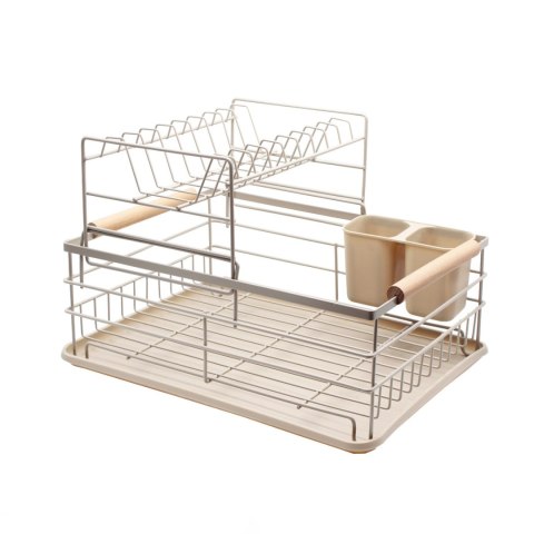 Suszarka do naczyń stojąca dwupoziomowa 43x28.5x32cm metal beżowa BRUNBESTE BB-4027