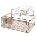 Suszarka do naczyń stojąca dwupoziomowa 43x28.5x32cm metal beżowa BRUNBESTE BB-4027