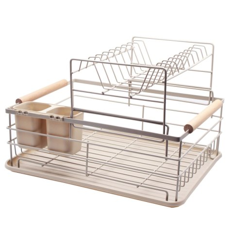 Suszarka do naczyń stojąca dwupoziomowa 43x28.5x32cm metal beżowa BRUNBESTE BB-4027