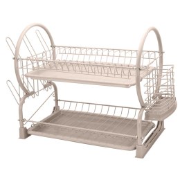 Suszarka do naczyń stojąca dwupoziomowa 51x25x37 metalowa beżowa BRUNBESTE BB-4029
