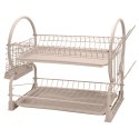 Suszarka do naczyń stojąca dwupoziomowa 51x25x37 metalowa beżowa BRUNBESTE BB-4029