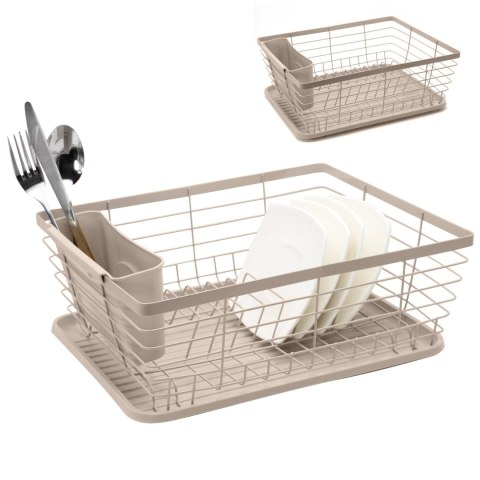 Suszarka do naczyń stojąca ociekacz 37x30.5x15cm metalowa beżowa BRUNBESTE BB-4028