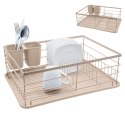 Suszarka do naczyń stojąca ociekacz 43x32x16cm metalowa beżowa BRUNBESTE BB-4026
