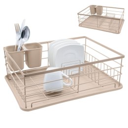 Suszarka do naczyń stojąca ociekacz 43x32x16cm metalowa beżowa BRUNBESTE BB-4026
