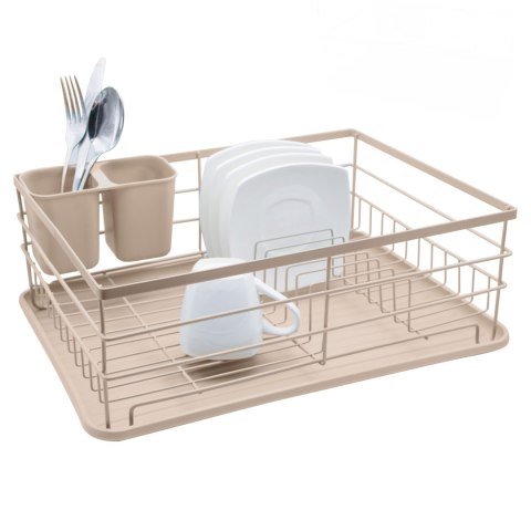 Suszarka do naczyń stojąca ociekacz 43x32x16cm metalowa beżowa BRUNBESTE BB-4026