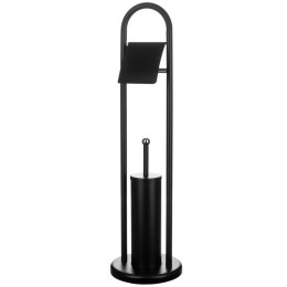 Szczotka do WC i stojak uchwyt na papier toaletowy 2W1 czarny matowy BRUNBESTE BB-1101