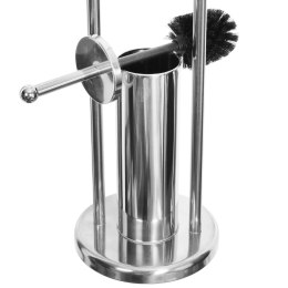 Szczotka do WC i stojak uchwyt na papier toaletowy 2W1 srebrny połysk BRUNBESTE BB-1100