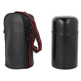 Termos obiadowy na obiad zupę żywność 600ml z pokrowcem czarny BRUNBESTE BB-1062