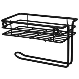 Uchwyt wieszak na papier toaletowy z podstawką na telefon czarny BRUNBESTE BB-1715