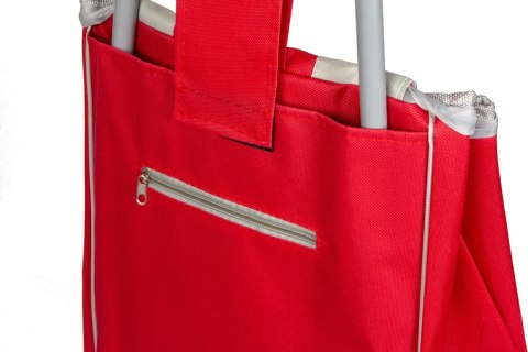 Wózek na zakupy na kółkach składany z dodatkową kieszenią koszyk BRUNBESTE BB-2080