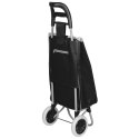 Wózek na zakupy na kółkach składany z dodatkową kieszenią koszyk BRUNBESTE BB-2080