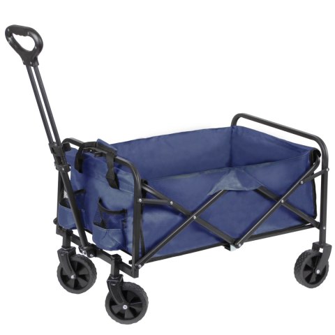 Wózek transportowy ogrodowy plażowy na zakupy na kółkach składany granatowy BRUNBESTE BB-2044