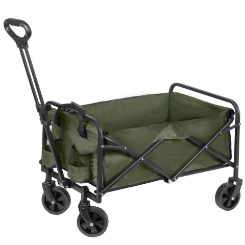 Wózek transportowy ogrodowy plażowy na zakupy na kółkach składany zielony BRUNBESTE BB-2043