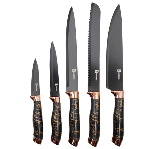 Zestaw noży kuchennych w bloku noże kuchenne komplet 6-ele BRUNBESTE BB-3796