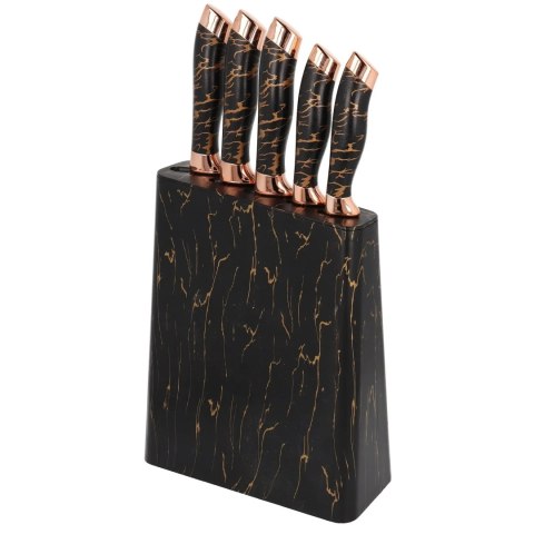 Zestaw noży kuchennych w bloku noże kuchenne komplet 6-ele BRUNBESTE BB-3798