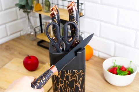 Zestaw noży kuchennych w bloku noże kuchenne komplet 7-ele BRUNBESTE BB-3797