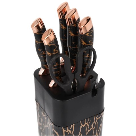 Zestaw noży kuchennych w bloku noże kuchenne komplet 7-ele BRUNBESTE BB-3797