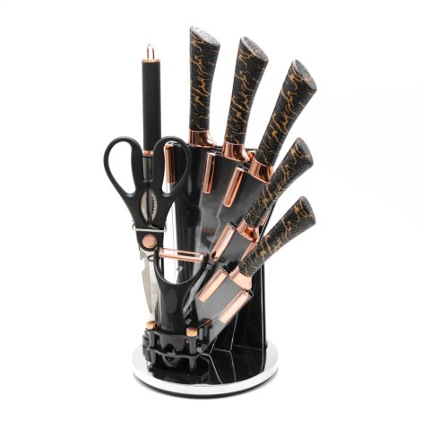 Zestaw noży kuchennych w stojaku noże kuchenne komplet 9-ele BRUNBESTE BB-3800