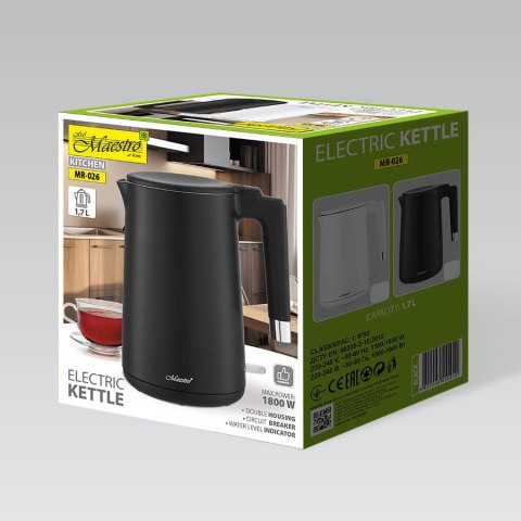 Czajnik elektryczny 1.7L 1800W czarny MAESTRO MR-026-BLACK