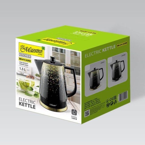 Czajnik elektryczny ceramiczny czarny srebrny 1.5L 1500W MAESTRO MR-074-SILVER