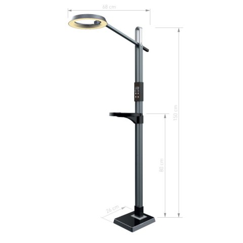 Lampa podłogowa stojąca do sypialni pokoju LED regulacja jasności dotykowa TIROSS TS-2269