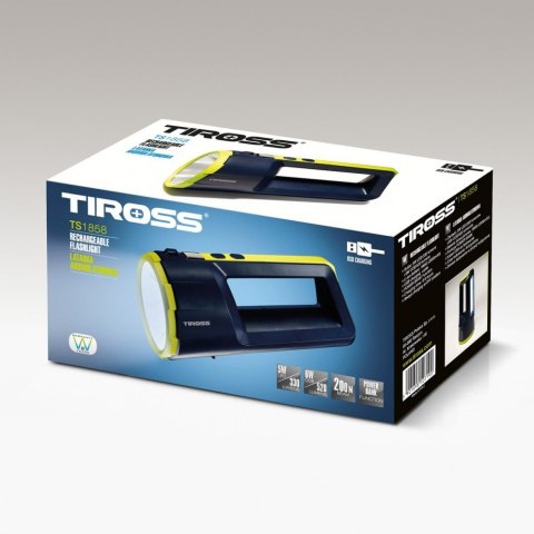 Latarka LED akumulatorowa USB z funkcją powerbank TIROSS TS-1858