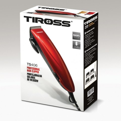 Maszynka do strzyżenia włosów golenia czerwona 230V TIROSS TS-406
