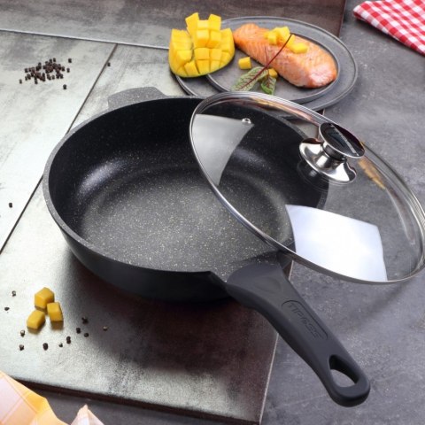 Patelnia głęboka marmurowa 28cm na gaz INDUKCJA nieprzywierająca TIROSS TS-1238