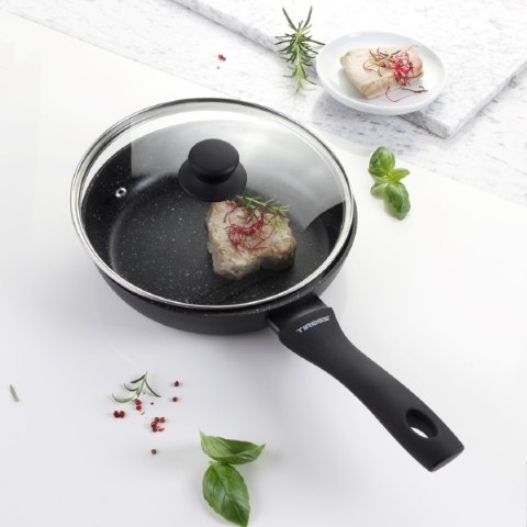 Patelnia granitowa do smażenia 20cm na indukcję nieprzywierająca z pokrywką TIROSS TS-2401P