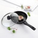 Patelnia granitowa do smażenia 28cm na indukcję nieprzywierająca z pokrywką TIROSS TS-2404P