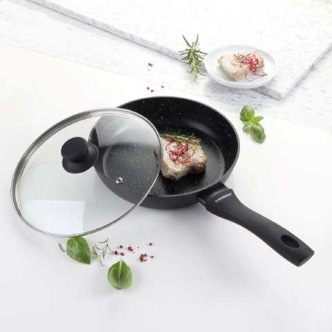 Patelnia granitowa do smażenia 28cm na indukcję nieprzywierająca z pokrywką TIROSS TS-2404P