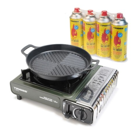 Patelnia grillowa do smażenia 24cm do kuchenek turystycznych TIROSS TS-272