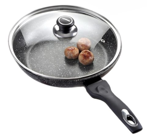Patelnia marmurowa z pokrywką 24cm na gaz INDUKCJA nieprzywierająca TIROSS TS-1254P