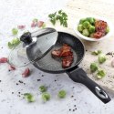 Patelnia marmurowa z pokrywką 24cm na gaz INDUKCJA nieprzywierająca TIROSS TS-1254P