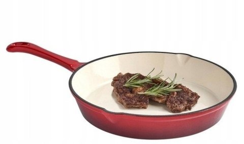 Patelnia żeliwna emaliowana Czerwona 16cm KRISBERG KS-7704