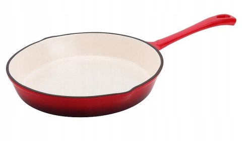 Patelnia żeliwna emaliowana Czerwona 20cm KRISBERG KS-7705