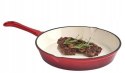 Patelnia żeliwna emaliowana Czerwona 25cm KRISBERG KS-7706