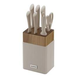 Zestaw noży 8 el. z blokiem akacjowym, stal nierdzewna, KLAUSBERG KB-7984