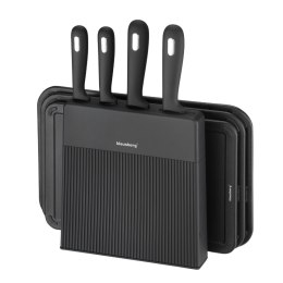 Zestaw noży i desek 8 el. z organizerem, czarny, stal nierdzewna, KLAUSBERG KB-7980