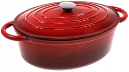 Brytfanka żeliwna emaliowana Czerwona 33cm 6.4L brytfanna KRISBERG KS-7712