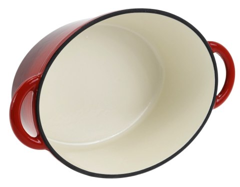 Brytfanka żeliwna emaliowana Czerwona 33cm 6.4L brytfanna KRISBERG KS-7712