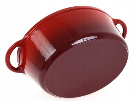 Brytfanka żeliwna emaliowana Czerwona 33cm 6.4L brytfanna KRISBERG KS-7712