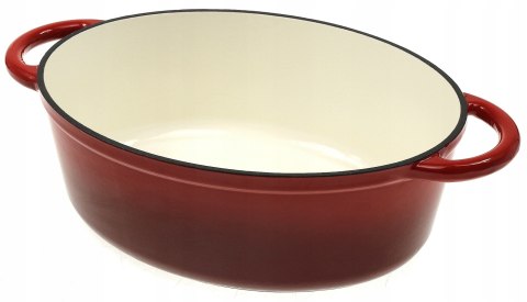 Brytfanka żeliwna emaliowana Czerwona 33cm 6.4L brytfanna KRISBERG KS-7712