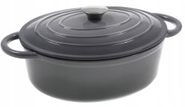 Brytfanka żeliwna emaliowana Szara 27cm 4L brytfanna KRISBERG KS-7722