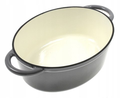 Brytfanka żeliwna emaliowana Szara 33cm 6.4L brytfanna KRISBERG KS-7723