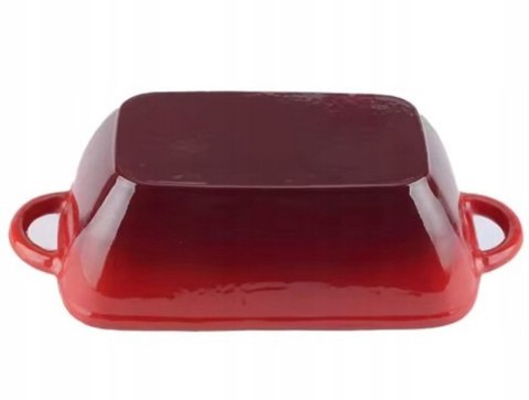 Brytfanna żeliwna emaliowana 2w1 3.8L+2.3L Czerwona KRISBERG KS-7714