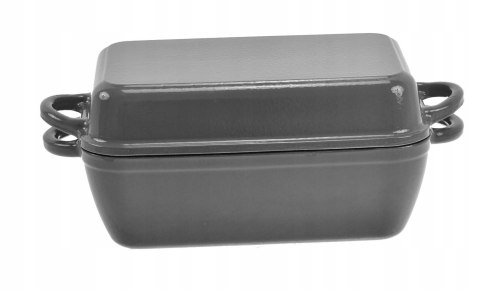 Brytfanna żeliwna emaliowana 2w1 3.8L+2.3L Szara KRISBERG KS-7725